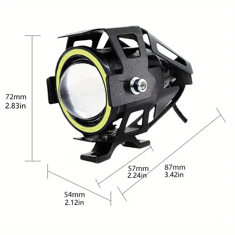1 piece led motorcycle headlight auxiliary headlight angel eye mini u7 driving light fog light driving light waterproof super bright details 6