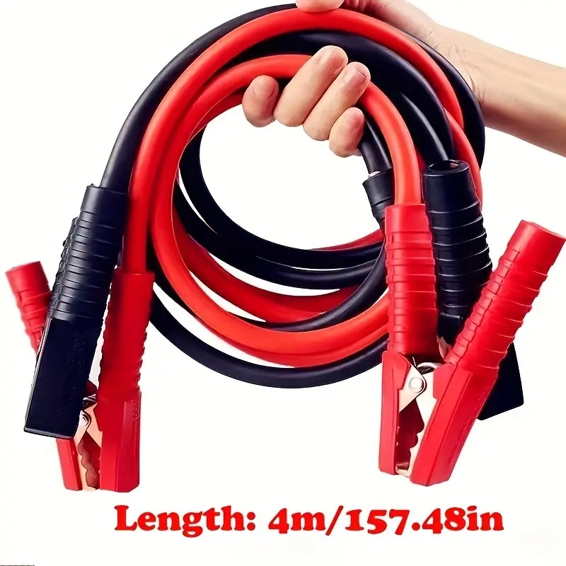 car battery jumper cable booster   battery   cable for sedans trucks and suvs 4  12ft details 1