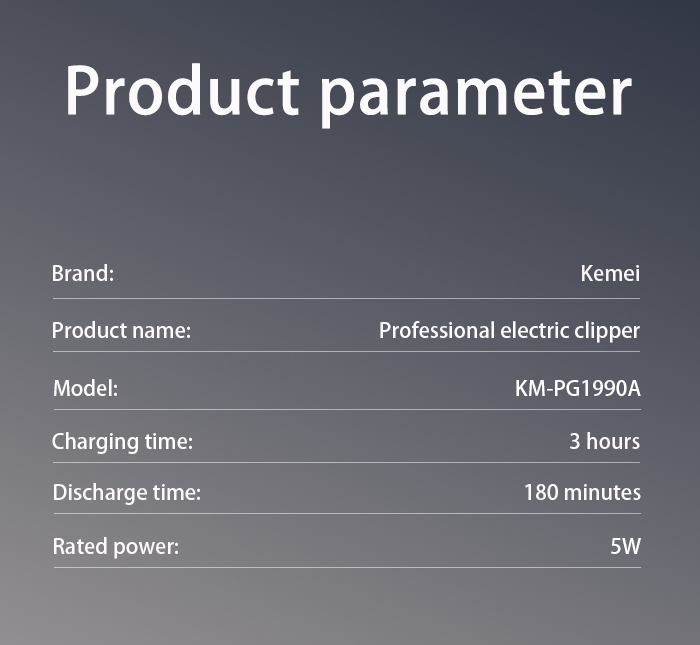 KEMEI KM-PG1990A Barber Professional Hair Clipper Lcd Power Display Trimmer Powerful Cordless Hair Clipper Trimmer manufacture