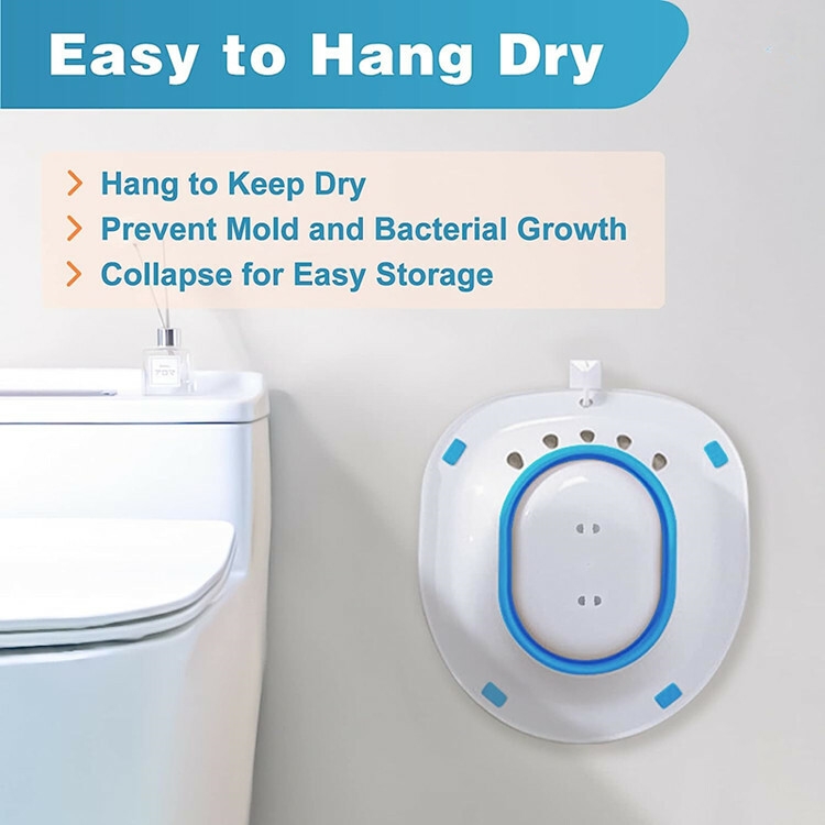 Factory Wholesale Plastic Women Washbasin Collapsible Sits Bath Kit Hemorrhoids Postpartum Care Sitz Bath for Toilet Seat
