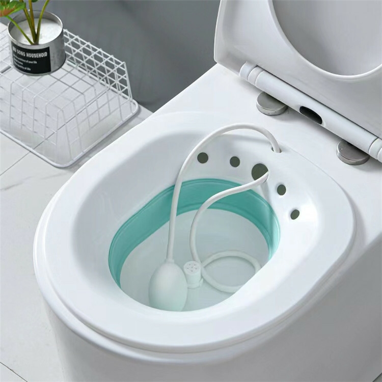 Factory Wholesale Plastic Women Washbasin Collapsible Sits Bath Kit Hemorrhoids Postpartum Care Sitz Bath for Toilet Seat