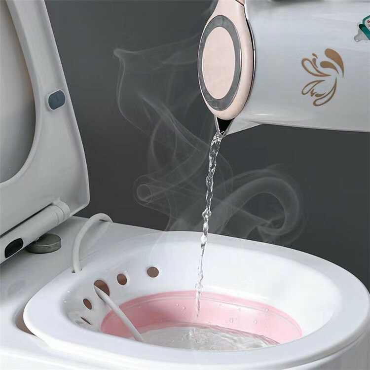Factory Wholesale Plastic Women Washbasin Collapsible Sits Bath Kit Hemorrhoids Postpartum Care Sitz Bath for Toilet Seat