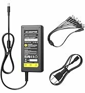 DC 12V 5A Power Supply Adapter with 8 Splitter Power Cable for Security Camera CCTV DVR Surveilla...