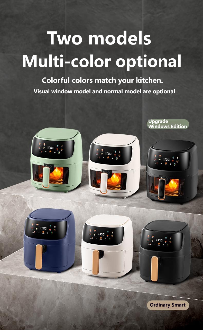 Viewing Window Nonstick Basket sliver crest 7 in 1 8L Air Cooker Fryer Kitchen Appliances Hot Air Fryer digital