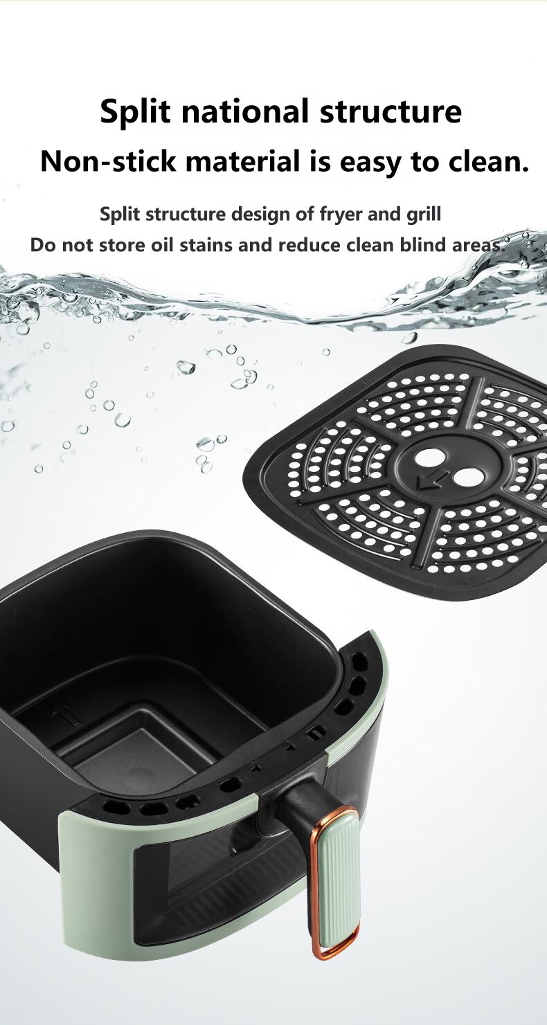 Viewing Window Nonstick Basket sliver crest 7 in 1 8L Air Cooker Fryer Kitchen Appliances Hot Air Fryer digital