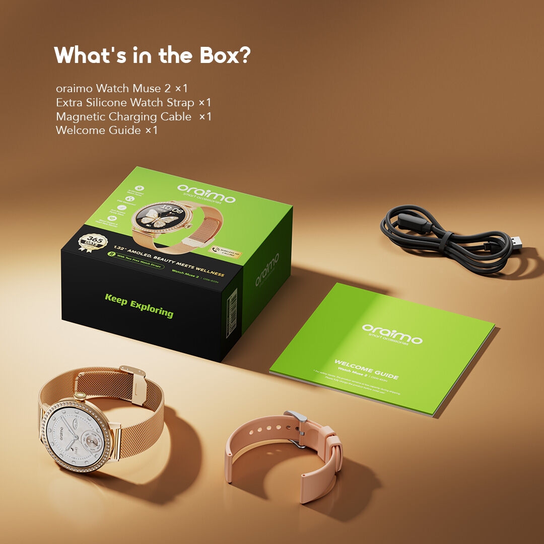 oraimo Smart Watch Watch Muse 2 OSW-833N 11 What's in the Box