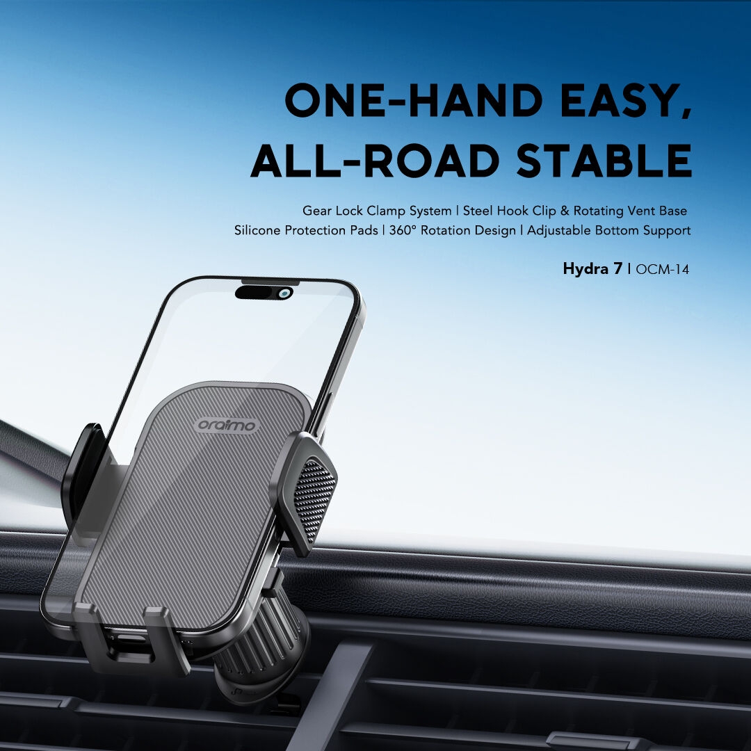 oraimo Car Phone Holder Hydra 7 OCM-14 01 One-Hand Easy, All-Road Stable