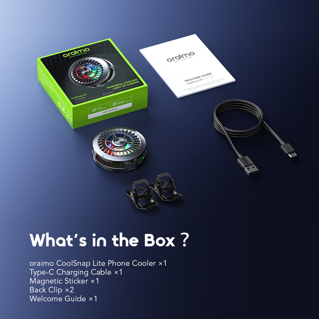oraimo coolsnap lite phone cooler OG-PC200N 06 what in the box