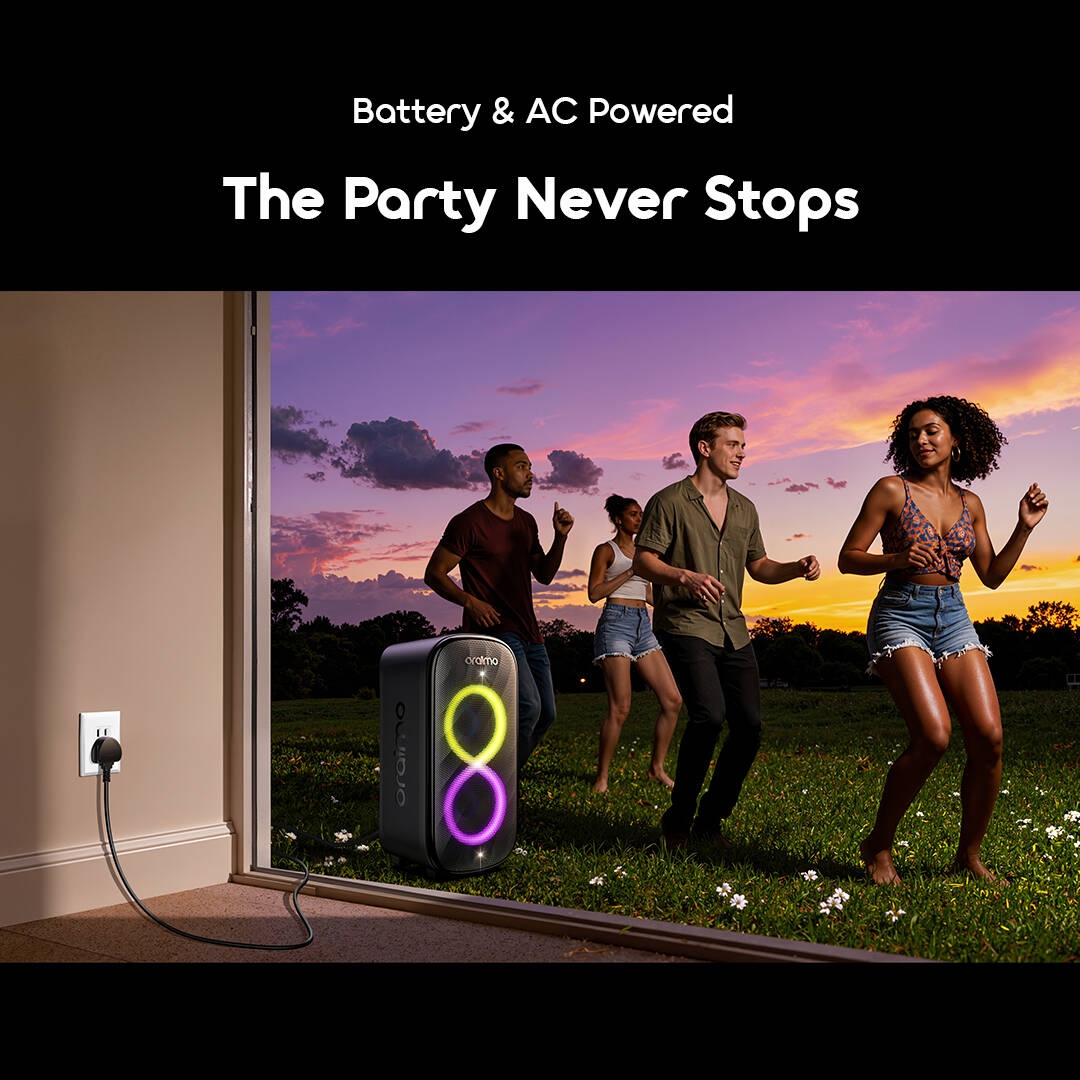 oraimo Wireless Party Speaker SpaceBox Max OBS-982 8 Battery & AC Powered