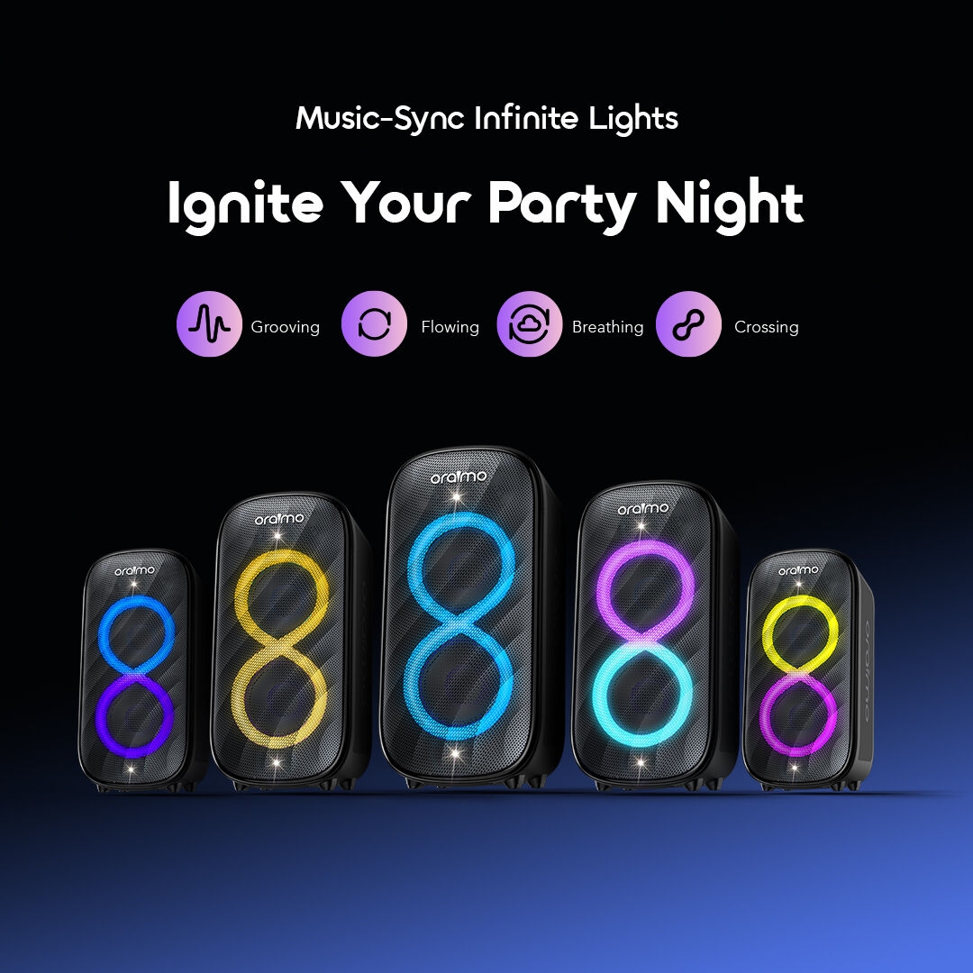 oraimo Wireless Party Speaker SpaceBox Max OBS-982 5 Music Sync Infinite Lights