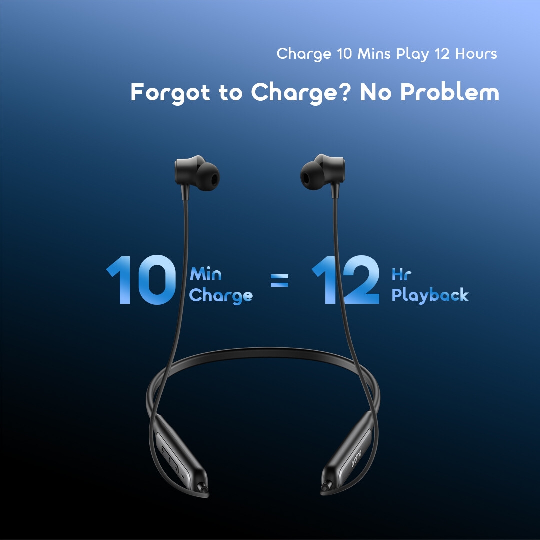 oraimo Necklace 5 earphones OEB-611-BLACK 10mins charge