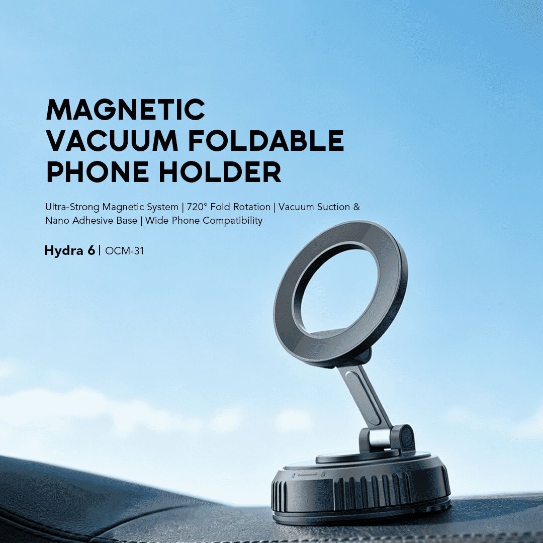oraimo Car Phone Holder Hydra 6 OCM-31 01 Magnetic Vacuum Foldable Phone Holder