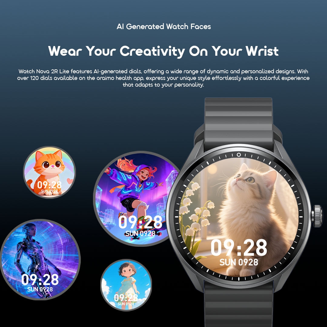 oraimo Smart Watch Watch Nova 2R Lite OSW-824 10 AI Generated Watch Faces
