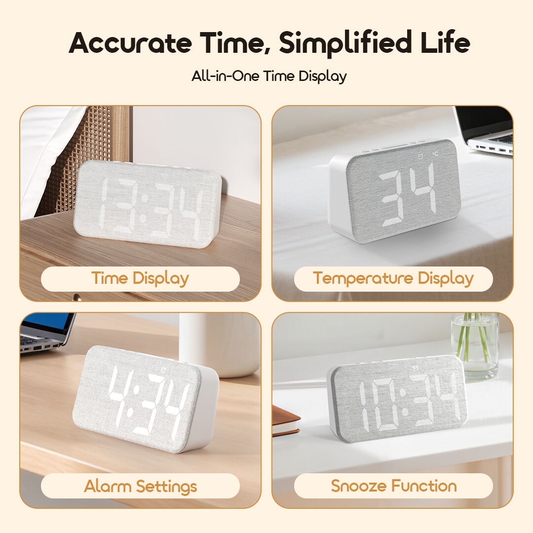 oraimo Alarm Clock ClockPoint Air OSH-003A Adjustable Brightness-2