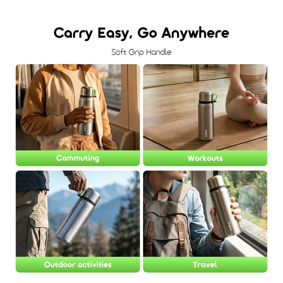 oraimo Insulated Water Bottle ThermoShare 500 OHDW-006 5 Carry Easy, Go Anywhere Soft Grip Handle