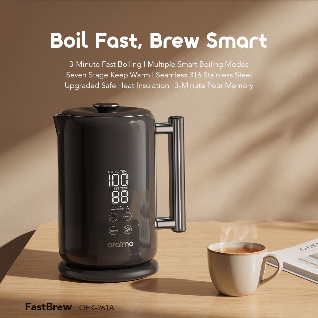 oraimo Electric Kettle FastBrew OEK-261A 01 - Boil Fast, Brew Smart