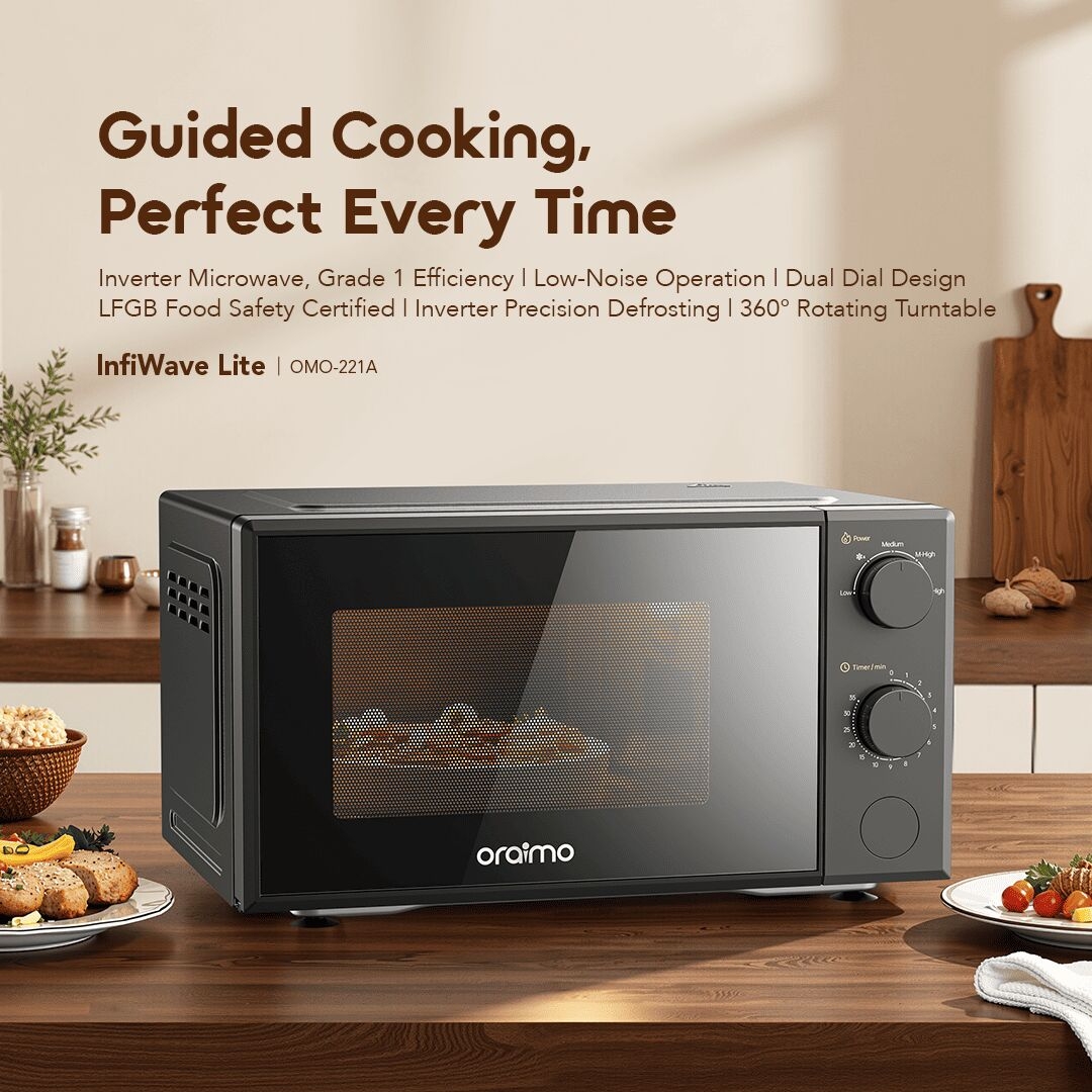 oraimo-Microwave-Oven-InfiWave-Lite-OMO-221A-1 Inverter Microwave, Grade 1 Efficiency