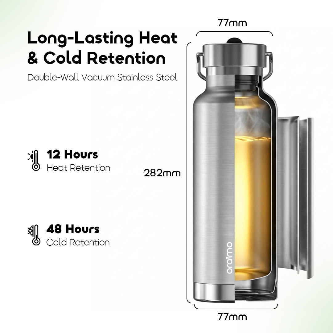 oraimo Insulated Water Bottle DualHandy 740 OHDW-005 3 Long-Lasting Heat & Cold Retention