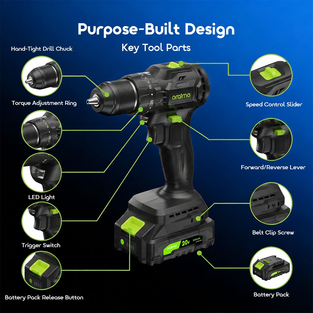 oraimo Power Drill Drivers MaxDrill OSH-010A 5 Key Tool Parts