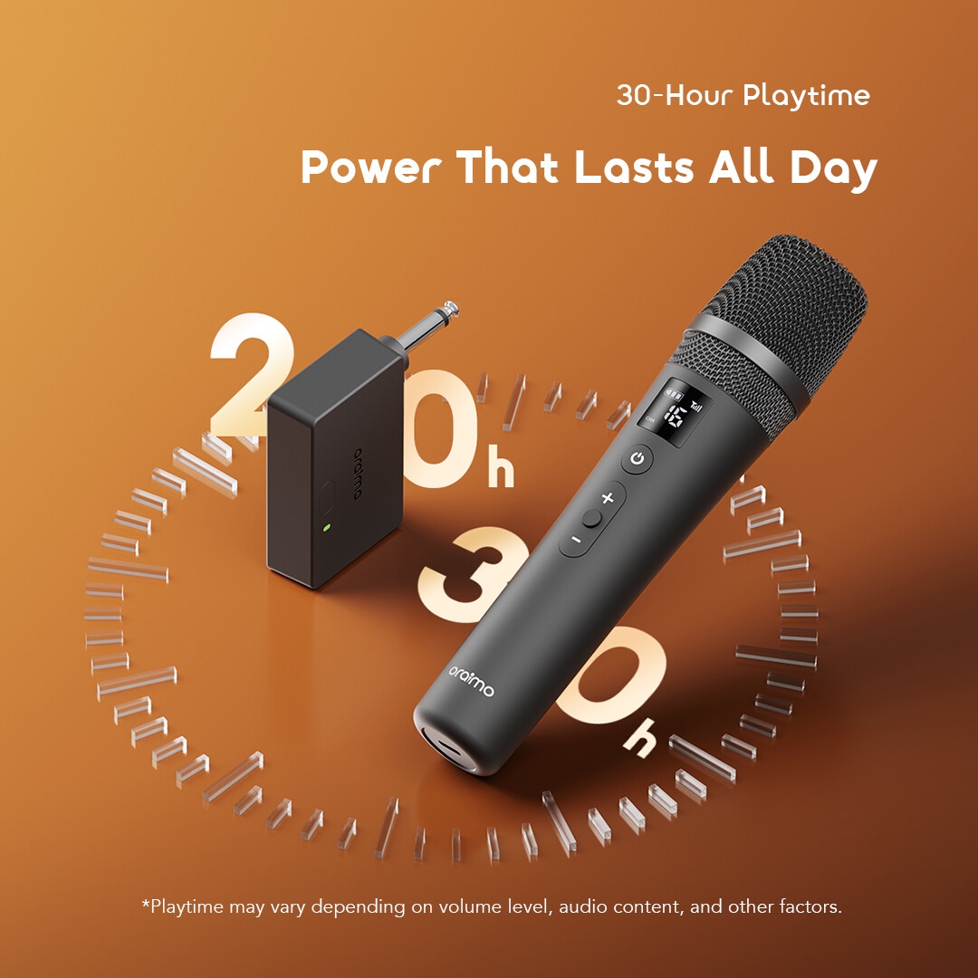 oraimo Wireless Microphone VoxMic OMH-692 5 30-Hour Playtime
