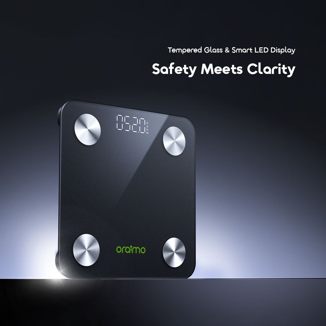 oraimo smart led body fat scale fitscale opc-sc200n led display 3