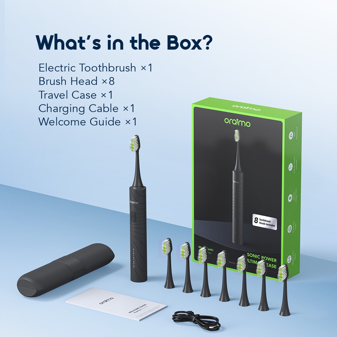 oraimo electric toothbrush magnisonic opc et500n in the box 7