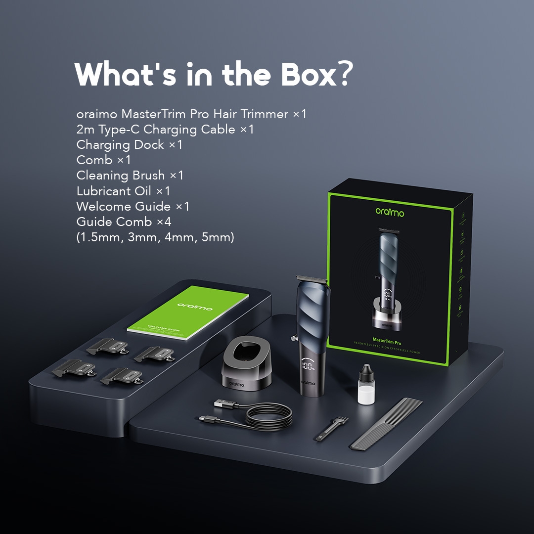oraimo Hair Trimmer MasterTrim Pro OTR-580P 10 in the Box
