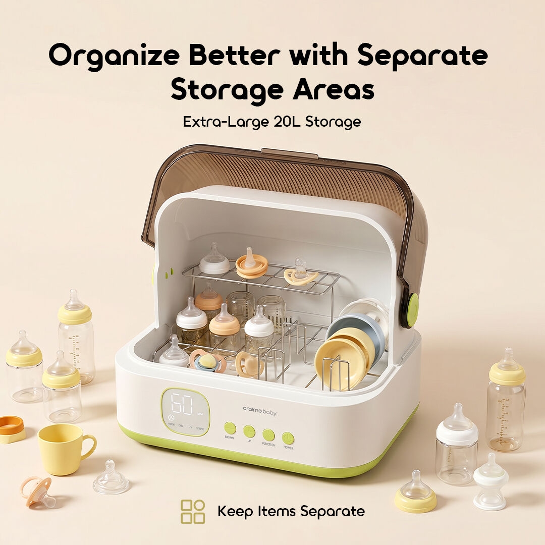 oraimo Baby Bottle Dryer Storage Box DryNest OBW-221A 06 Extra-Large 20L Storage Separate Storage Areas