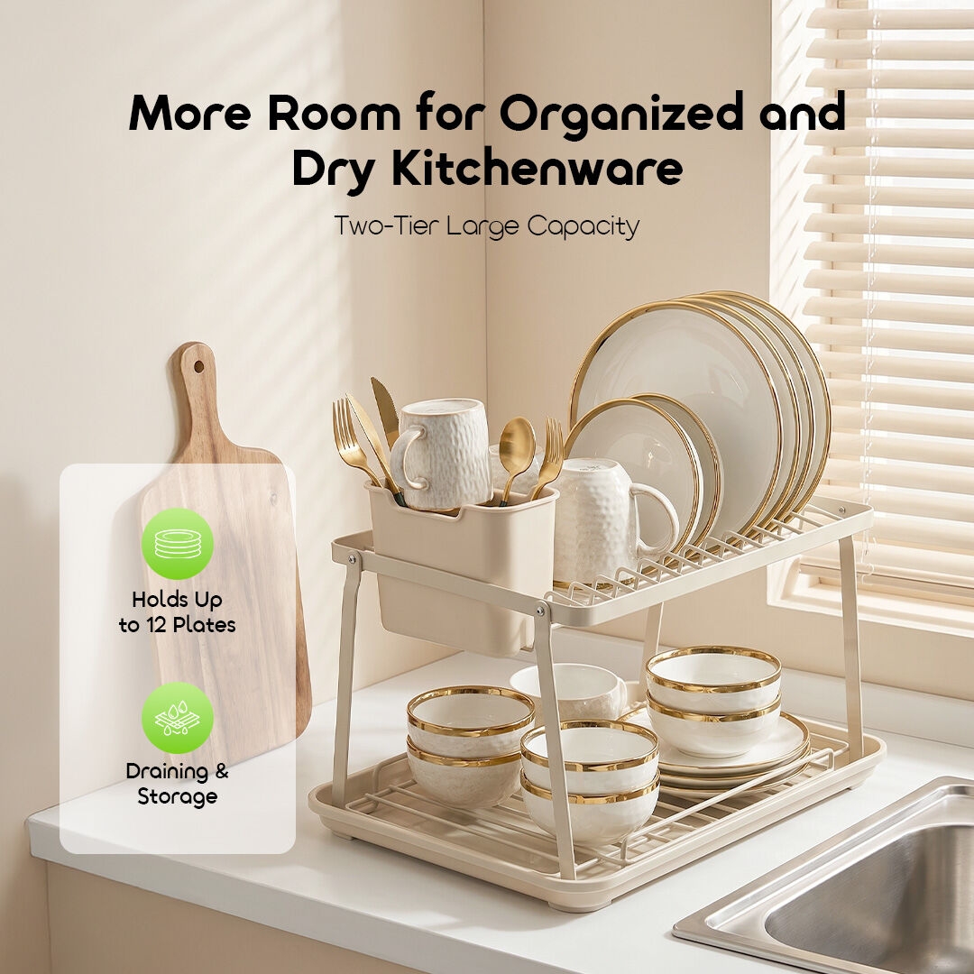 oraimo two-tier dish rack rackdrain OHKS-005 02 two-tier large capacity