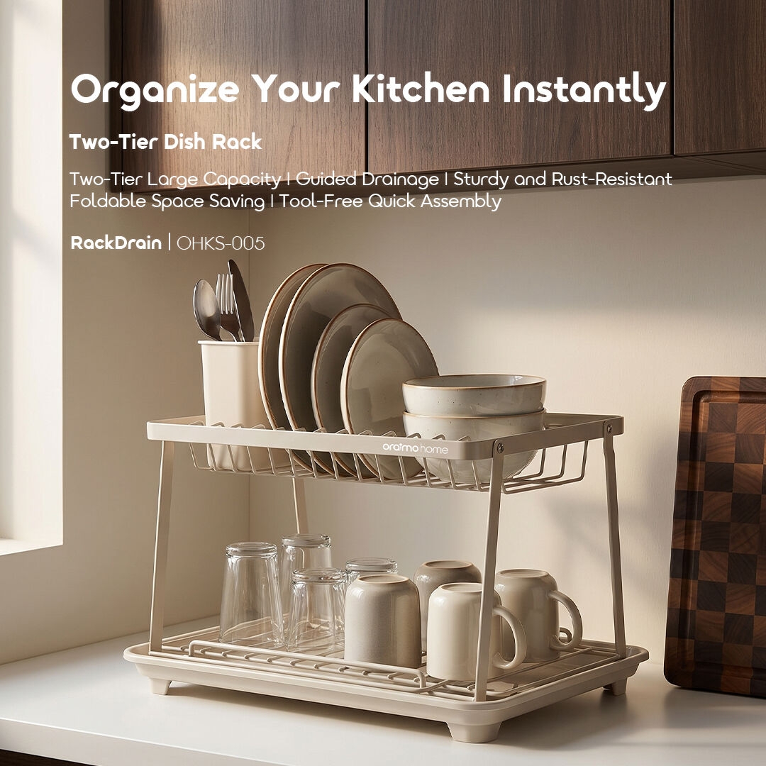oraimo two-tier dish rack rackdrain OHKS-005 01 main display