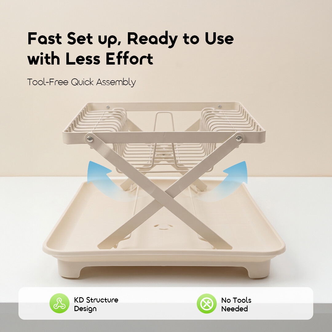 oraimo two-tier dish rack rackdrain OHKS-005 06 tool free quick assembly