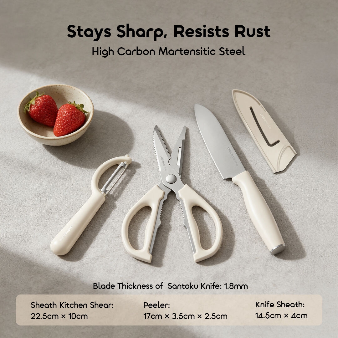 oraimo multi functional kitchen set sliceo OHKM-001 03 stays sharp resists rust