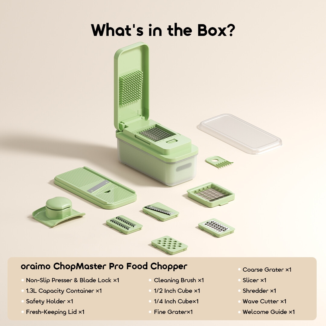 oraimo Pro Food Chopper ChopMaster OHKP-001 7 What's in the Box