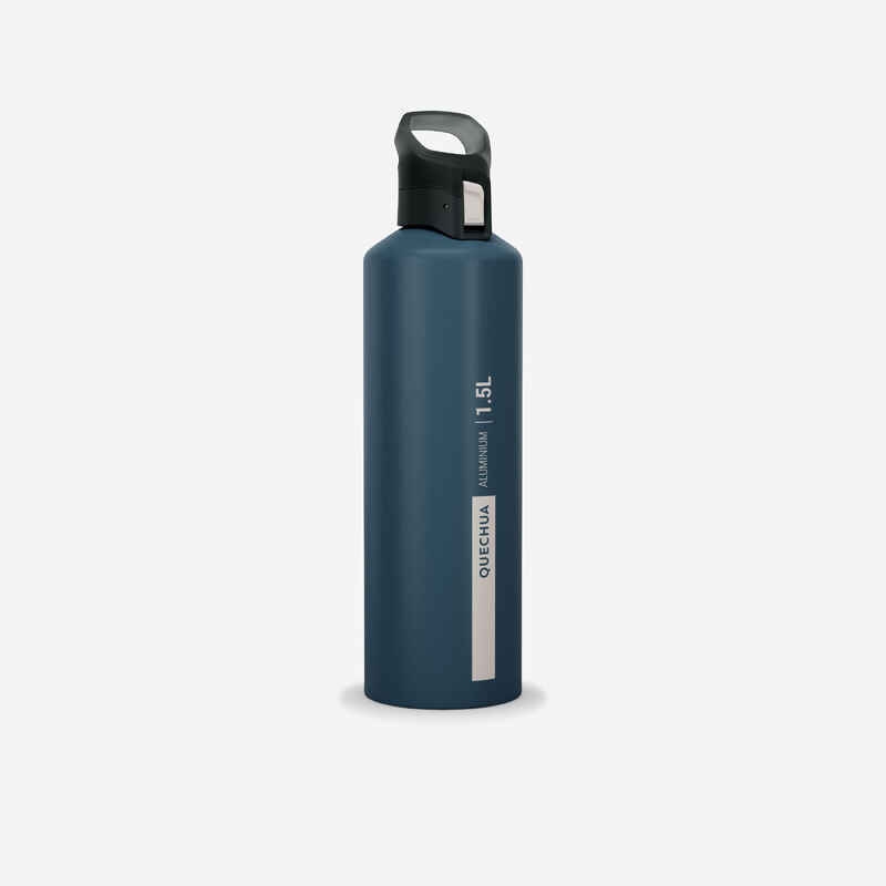 Aluminium Hiking Flask with Quick Opening Cap MH500 1.5 Litre Blue