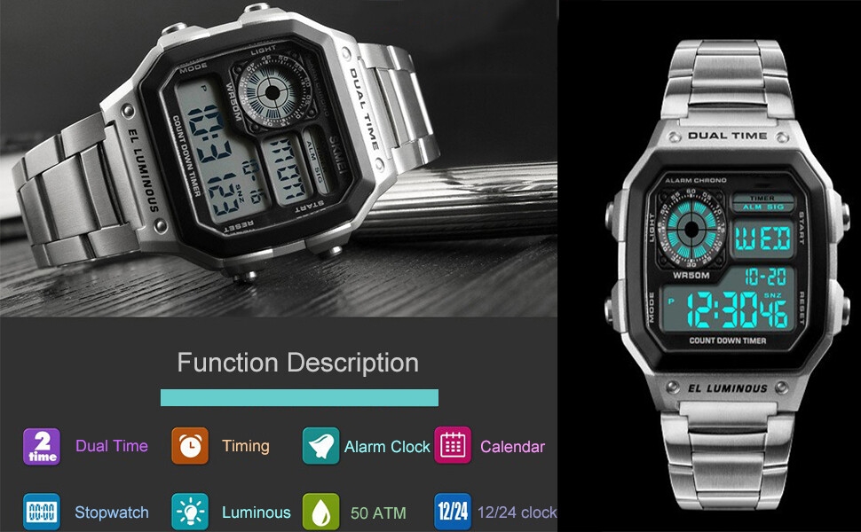 Men's Digital Quartz Watch