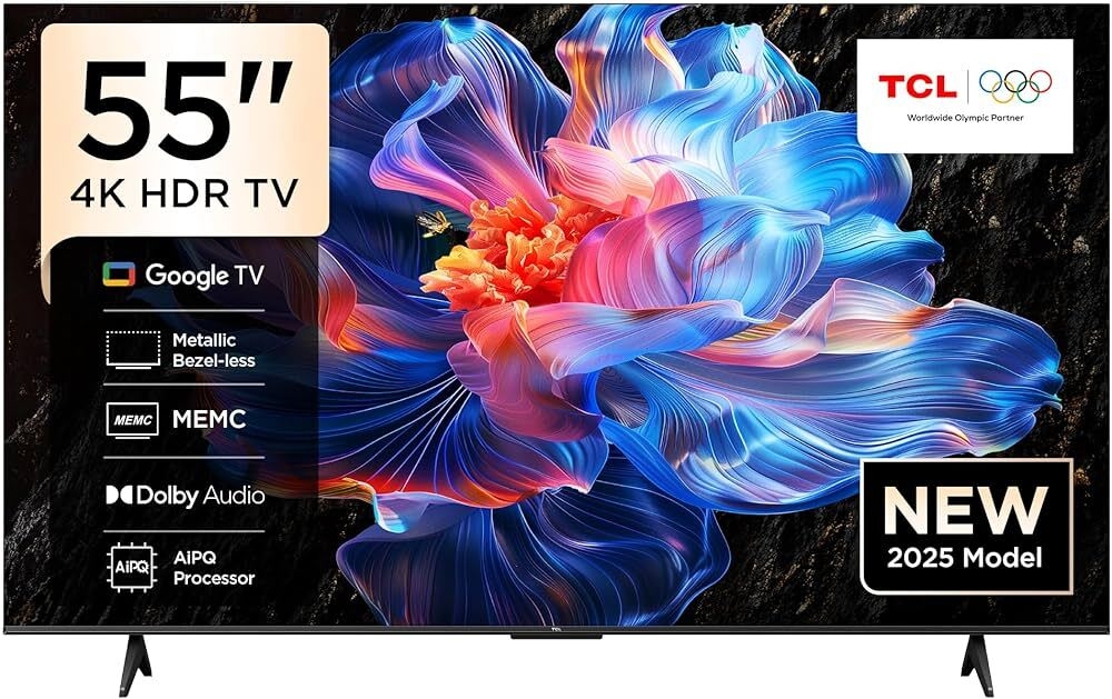 TCL 55-Inch P6K LED 4K UHD HDR Smart TV |Google TV, 60Hz, HDR 10, AiPQ  Processor, Dolby Audio, MEMC, HDMI 2.1, Bluetooth 5.2, WiFi 5, Bezel-less  Design, (55P6K - 2025 Model): Buy