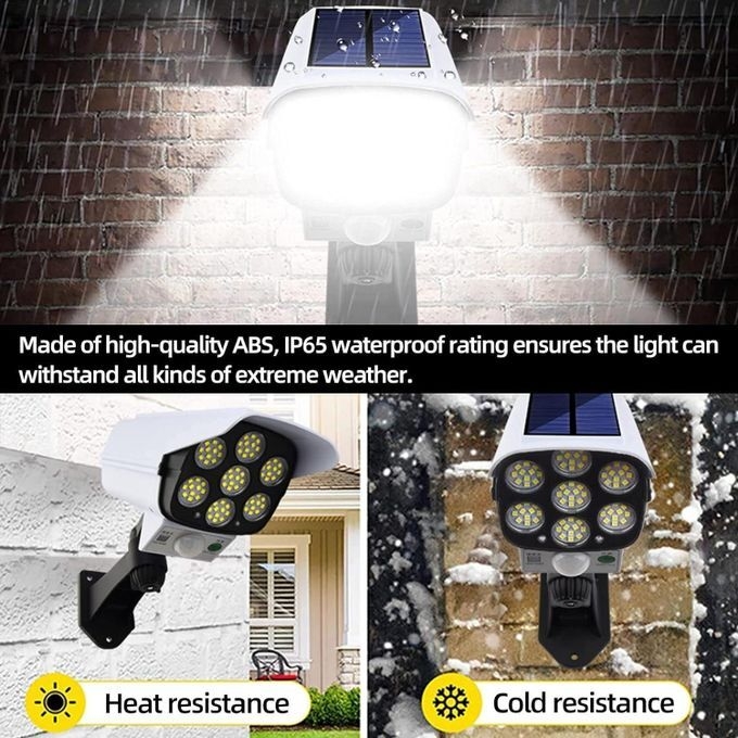 Mythco Solar Light 77 LED Motion Sensor Outdoor Wall Lamp, Camera-Style, IP65 Waterproof - image 2