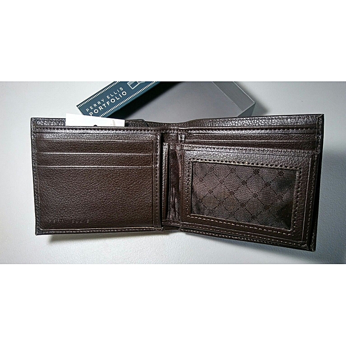 Buy Perry Ellis Portfolio Passcase with Removable ID Wallet - Dark ...