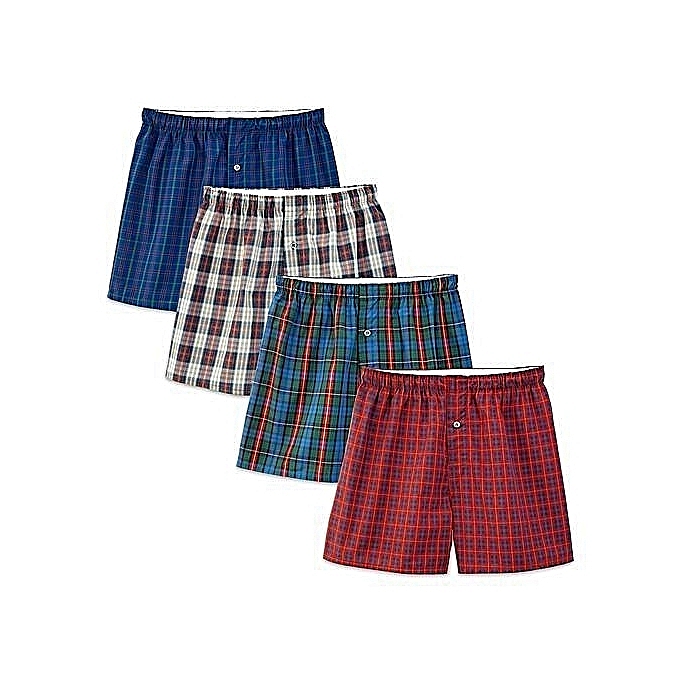Buy Gmart Plaid Boxer Shorts - 4 Piece - Multicolour online | Jumia Ghana