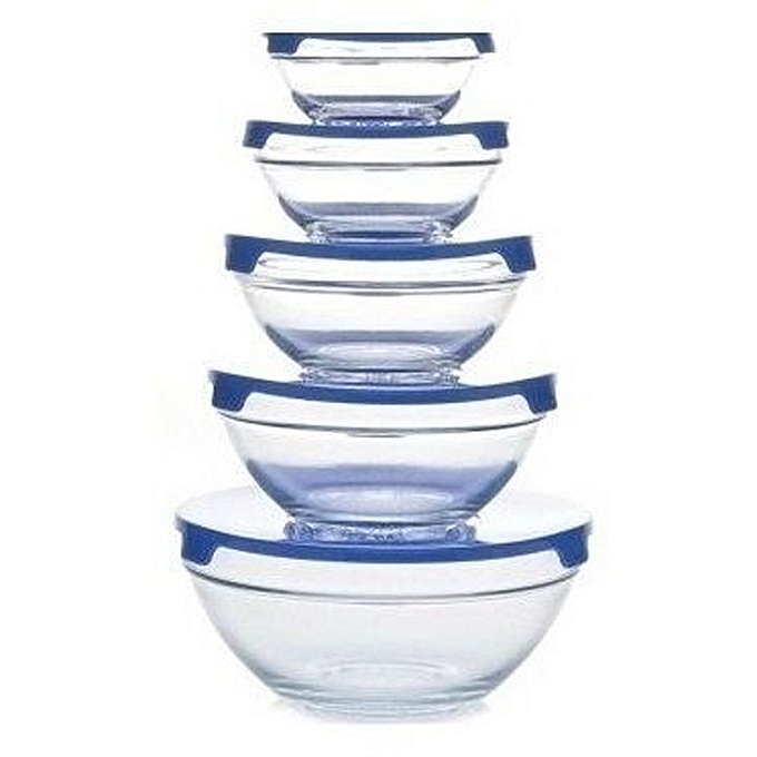 Buy White Label Heat Resistant Glass Storage & Cooking Bowl 5 Piece