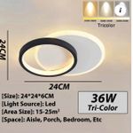 Generic Modern Dual-Ring Overlapping LED Ceiling Light – Flush Mount Acrylic Ceiling Lamp – Black & White Interior Fixture - image 2