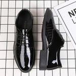 product_image_name-BLWOENS-Men's Tuxedo Dress Shoes Classic Formal Oxfords Faux Patent Leather Shoe Lace-up Dress Shoes for Business Wedding Suit - Black - Black - EU 43-2