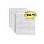 product_image_name-White Label-20PCS DIY PE Foam Self-Adhesive Waterproof 3D Wall Sticker Removable Wallpaper Art Wall Tile Bundle-1