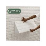 product_image_name-White Label-20PCS DIY PE Foam Self-Adhesive Waterproof 3D Wall Sticker Removable Wallpaper Art Wall Tile Bundle-2
