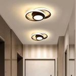 Generic Modern Triple-Ring Concentric LED Ceiling Light – Flush Mount Acrylic Ceiling Lamp – Black Circular Interior Fixture (Warm White) - image 2
