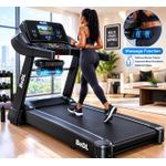 Generic Foldable Smart Treadmill - BlackMotorized Folding Treadmill with Multifunctional Massager & LED Display - Black - image 4