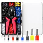 Generic Crimping pliers + 1200pcs terminal tool kit, four-sided fixed type (0.25–10 mm²)