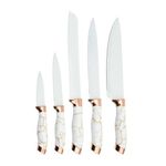 White Label 5 Pcs Kitchen Knife Set With Slotted Acrylic Block Knife Display Stand - image 2
