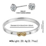 product_image_name-Fashion-2 in 1 Luxury Titanium Alloy Bracelet & Diamond Stud Earrings Set-4