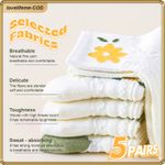 product_image_name-ASHION-5 Pairs Women's Floral Cotton Socks, Breathable, Durable, Stylish for All-Day Wear-4